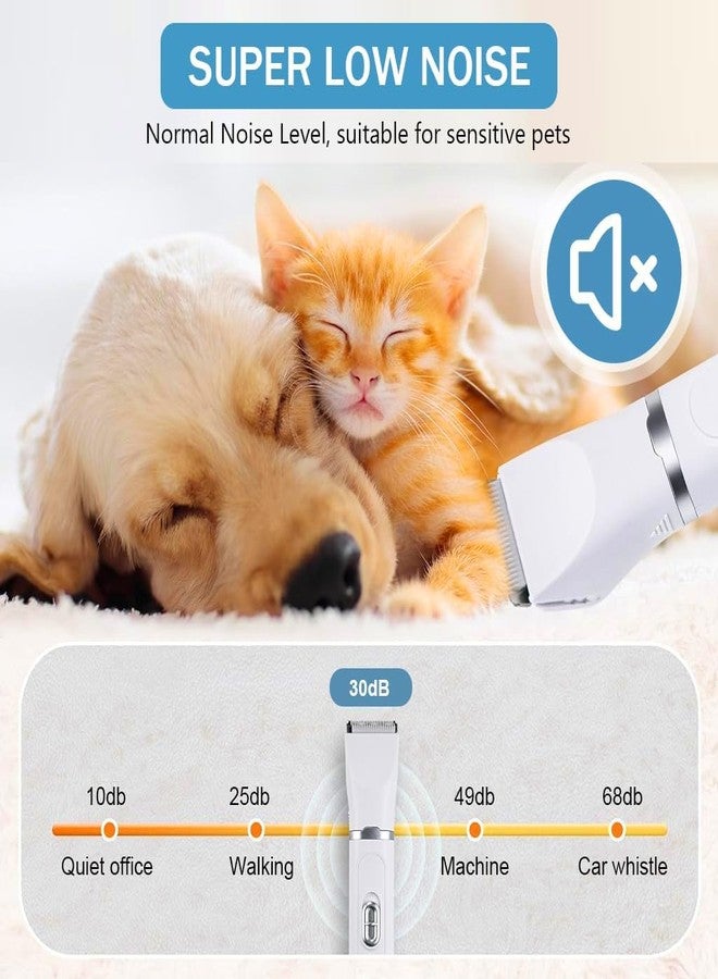 CRAZYABBS 4 In 1 Cat Grooming Trimming Set, Low Noise Cat Grooming Clippers Professional Hair Cutting Ideal for Shedding Seasons and Wound Care - USB Rechargeable - Image 4